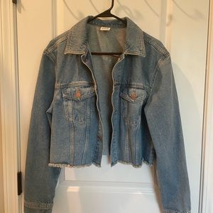 PINK Cropped Denim Jacket  small